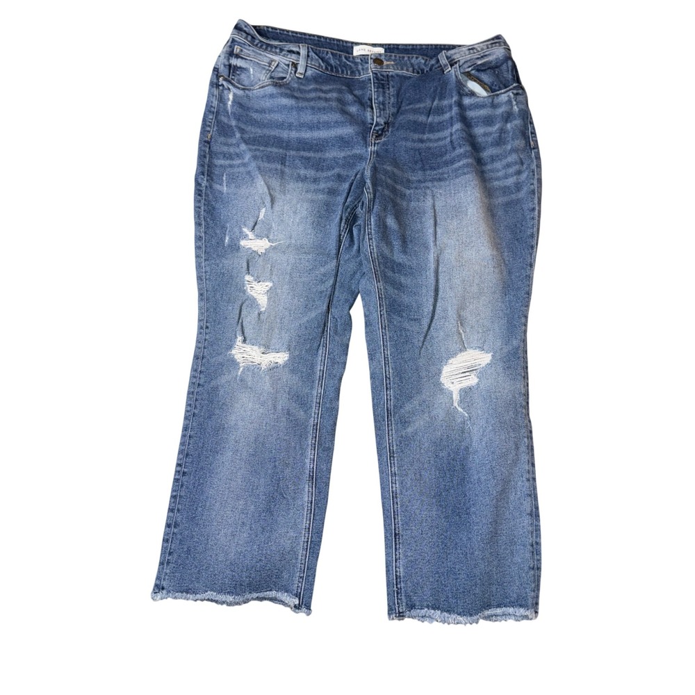 Lane Bryant High-Rise Straight‎ Distressed Jeans Flex Magic Waistband Size 20